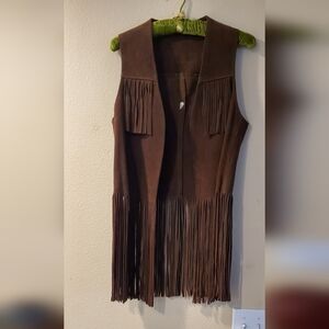 Vintage 1970s Long Fringe Suede Vest